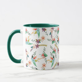 Esthetisch herfst bloemmotief tweekleurige koffiem mok