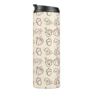 Esthetisch Herfst Doodle Patroon Thermisch Tumbler Thermosbeker