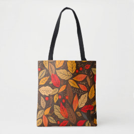 Esthetisch herfstbladpatroon tote bag