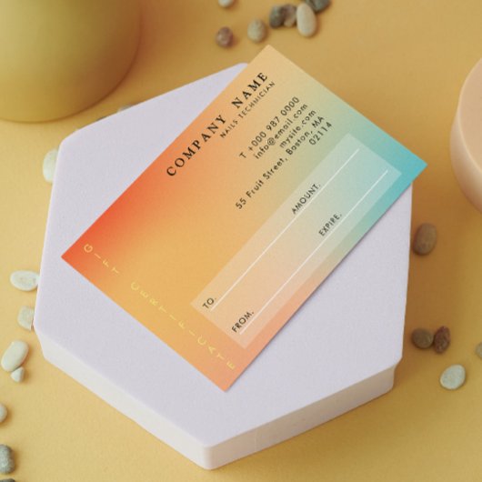 Esthetisch Holografisch Gradiënt Certificaat Gift Visitekaartje