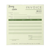 Esthetisch Invoice Sales Receipt Calligrafie Notitieblok (Voorkant)