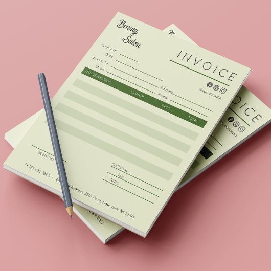 Esthetisch Invoice Sales Receipt Calligrafie Notitieblok