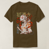 esthetisch Japans Kabuki Kitsune Masker Demon Samu T-shirt (Design voorkant)