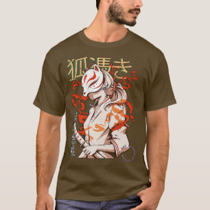 esthetisch Japans Kabuki Kitsune Masker Demon Samu T-shirt