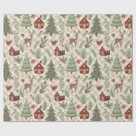 Esthetisch Kerstmis Geruit Inpakpapier