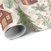 Esthetisch Kerstmis Geruit Inpakpapier (Rol Hoek)