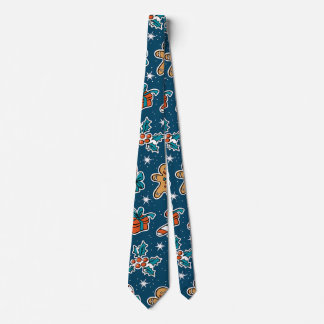 Esthetisch Kerstpatroon Blauwe Snoep Stropdas