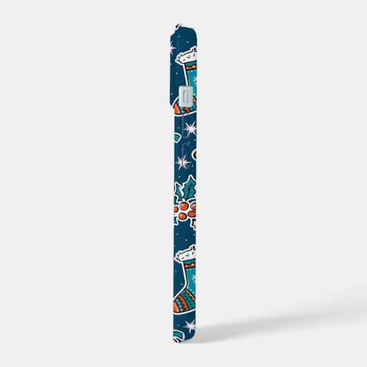 Esthetisch Kerstpatroon Sinterklaas Snoepgoed iPhone 15 Case (Linkerkant)