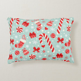 Esthetisch kerstpatroon snoepgoed accent kussen