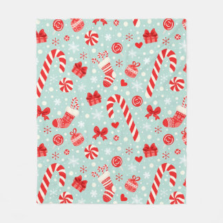 Esthetisch Kerstpatroon Snoepgoed Fleece Deken