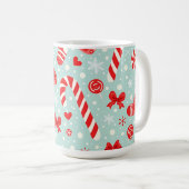 Esthetisch Kerstpatroon Snoepgoed Koffiemok (Voorkant rechts)