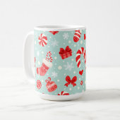 Esthetisch Kerstpatroon Snoepgoed Koffiemok (Voorkant links)