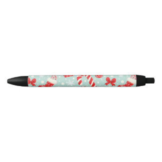 Esthetisch Kerstpatroon Snoepgoed Zwarte Inkt Pen