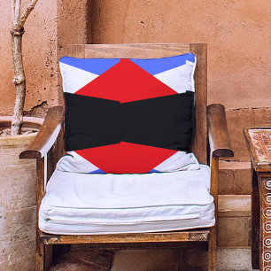 Esthetisch kleurenblok Rood & Blauw & zwart & wit Kussen
