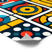 Esthetisch Kleurrijk Geometrisch Patroon Poster (Hoek)