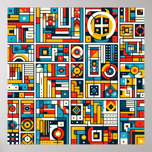 Esthetisch Kleurrijk Geometrisch Patroon Poster (Voorkant)