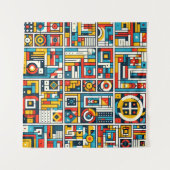 Esthetisch kleurrijk geometrisch patroon wandkleed (Voorkant (horizontaal))