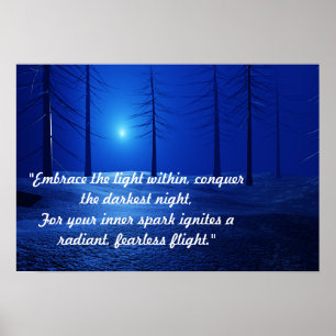Esthetisch landschap Donkerblauw motivatie Poster