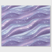 Esthetisch lavendel iriserend glitterpatroon cadeaupapier (Vlak)