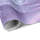 Esthetisch lavendel iriserend glitterpatroon cadeaupapier (Rol Hoek)