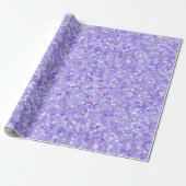 Esthetisch lavendel iriserend glitterpatroon cadeaupapier (Uitgerold)