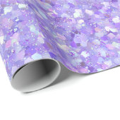 Esthetisch lavendel iriserend glitterpatroon cadeaupapier (Rol Hoek)