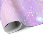 Esthetisch lavendel iriserend glitterpatroon cadeaupapier (Rol Hoek)
