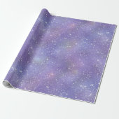 Esthetisch lavendel iriserend glitterpatroon cadeaupapier (Uitgerold)