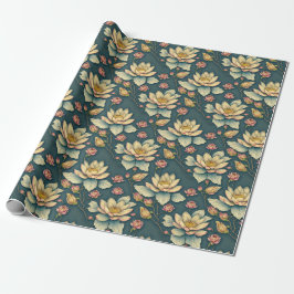  Esthetisch Lotus Bloem Botanisch Groen Cadeaupapier