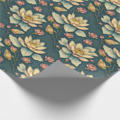 Esthetisch Lotus Bloem Botanisch Groen Cadeaupapier (Hoek)