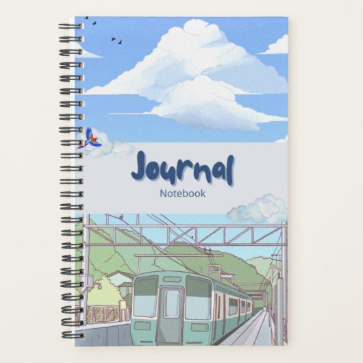 Esthetisch lucht- en treinreisjournaal Notebook | Planner (Voorkant)