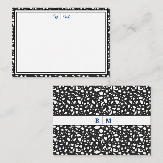 Esthetisch minimalistisch met Borders & Monogram Z Notitiekaartje (Voorkant / Achterkant)
