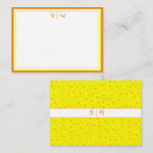 Esthetisch minimalistisch met grenzen & monogram notitiekaartje (Voorkant / Achterkant)