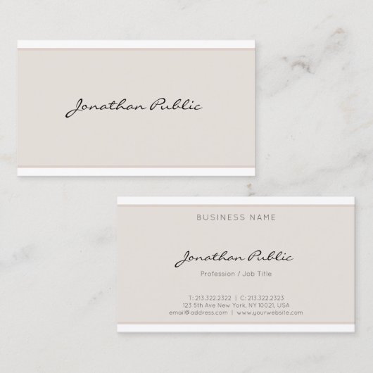 Esthetisch Modern Eenvoudig Elegant Minimalistisch Visitekaartje (Voorkant / Achterkant)