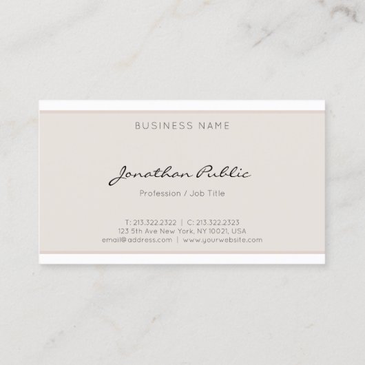 Esthetisch Modern Eenvoudig Elegant Minimalistisch Visitekaartje (Achterkant)