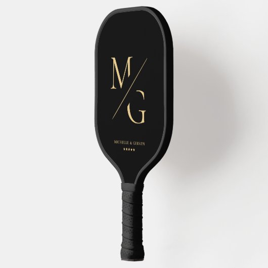 Esthetisch Monogram Professional Premium Zwart Pickleball Paddle (Links)