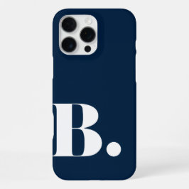 Esthetisch Navyblauw Minimalistische Initiële Lett iPhone 16 Pro Max Hoesje