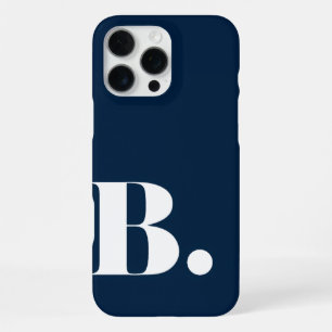 Esthetisch Navyblauw Minimalistische Initiële Lett iPhone 16 Pro Max Hoesje
