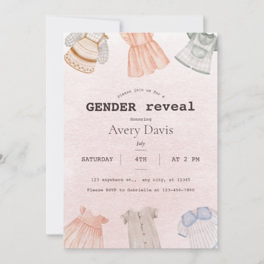 Esthetisch neutraal geslacht onthullen Baby shower Kaart (Voorkant)