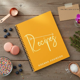 Esthetisch Oranje Recept Journaal | Lege Pagina's Notitieboek