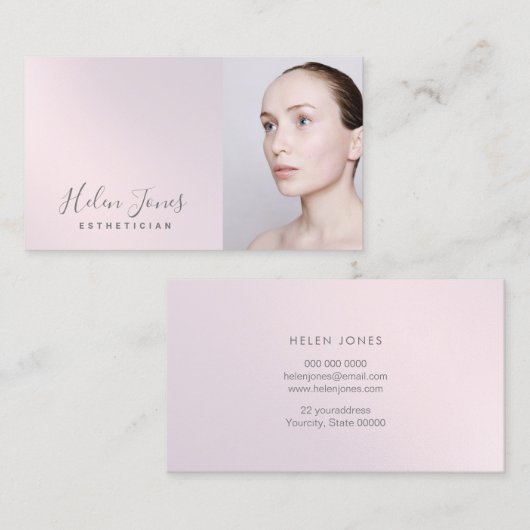 esthetisch paarse roze gradiënt visitekaartje (Voorkant / Achterkant)