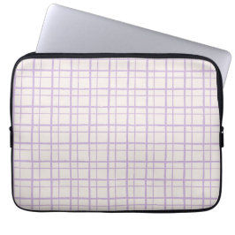 Esthetisch pastel handgetekend raster stoffig lila laptop sleeve