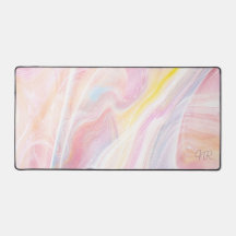 Esthetisch pastel roze geel marmer monogram