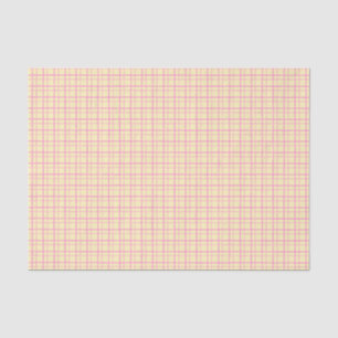 Esthetisch Pastel Wobbly Grid Check Zonnegoudgeel Tissuepapier