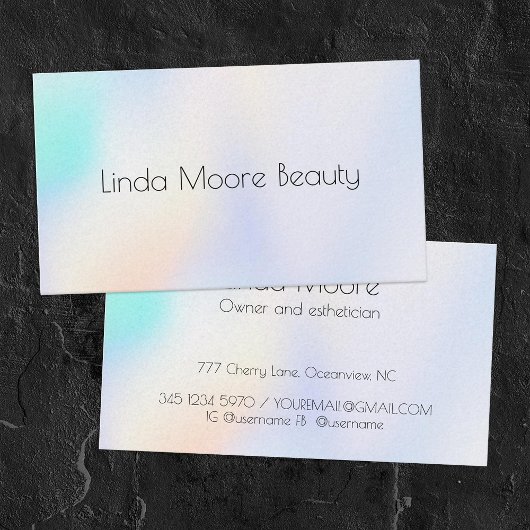 Esthetisch pastelhologram Premium Visitekaartje