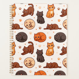 Esthetisch Patroon van Mooie Katten Speelse Kitten Planner