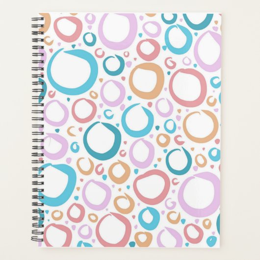 Esthetisch patroon van pastelkleurige cirkels Abst Planner (Voorkant)