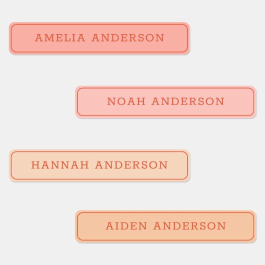  esthetisch perzik roze waterdicht naamlabel labels (Groep)