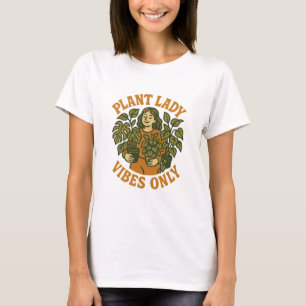 Esthetisch Plant Lady Vibes Retro T-shirt voor Vro