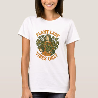 Esthetisch Plant Lady Vibes Retro T-shirt voor Vro